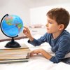 World Globe for Kids Learning - 8 inch Interactive Earth Globe with Stand for children Educational Geography, Spinning World Globes Map Decorative Kids Room, Classroom, Desk, Office, Home