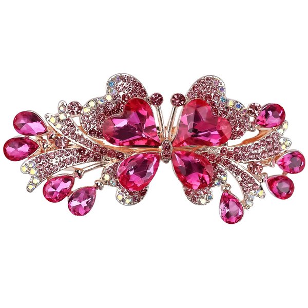 Austrian Crystal Bridal Hair Barrettes, Rhinestones Vintage Hair Clips, Sparkly Glitter Crystal Hairgrip Wedding Hair Headwear Accessories for Women Girls (Tpye J)