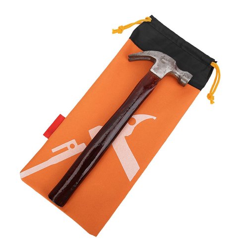Alomejor Tent Peg Bag Camping Portable Tent Stakes Bag Hammer Nail Pouch for Hiking Camping Tent Hammers and Other Accessoris (Orange)