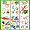 Qpout 14 Sheets Soccer Temporary Tattoos Soccer Ball Tattoos for Kids Boys World Cup Soccer Fake Tattoo Sticker, Children Birthday Party Bag & Stocking Filler Kids Game Gifts Party Favour Supplies