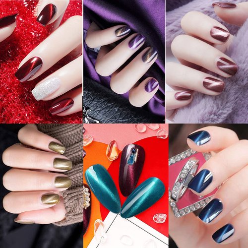 Allenbelle Magnet Gel Nail Polish Cat Eye Soak Off UV Magetic Gel Nail Polish (with Magetic As Gift,7.3Ml) (001)