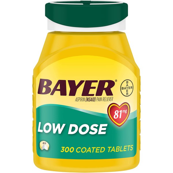 Aspirin Regimen Bayer 81mg Enteric Coated Tablets, #1 Doctor Recommended Aspirin Brand, Pain Reliever,300 Count