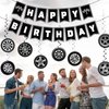 Race Car Birthday Party Decorations, Race Car Party Decorations Includes Happy Birthday Banner and Wheel Hanging Swirls, Race Car Theme Party Birthday Party Supplies