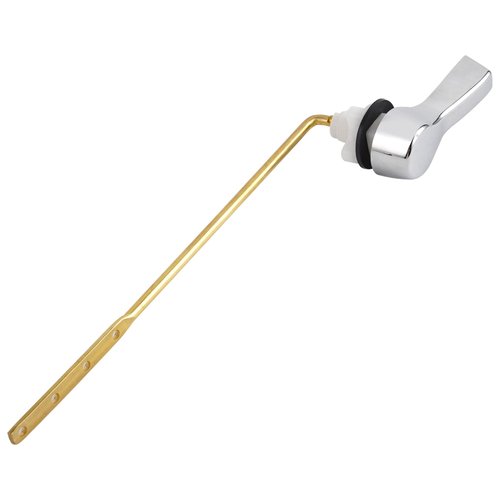 iFealClear Toilet Tank Flush Lever Replacement, Universal Front Mount Handle Toilet Tank Trip Lever with Stainless Steel Flapper Chain, Easy Install, Solid Brass Material, Chrome Finish