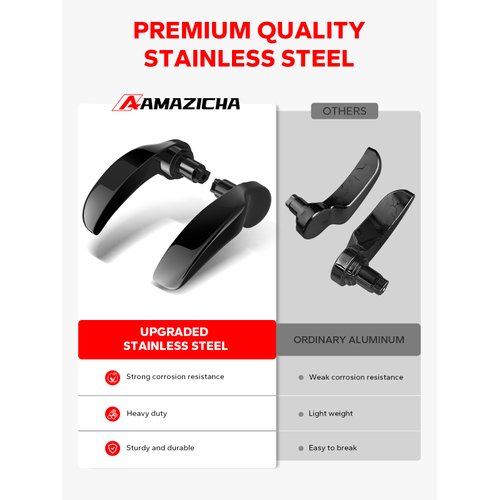 Amazicha Gloss Black Saddlebag Latch Kit -Stainless Steel Saddle Bag Lifter fit for Harley Davidson Touring Street Glide Electra Glide Road King Road Glide Ultra Limited FLHR FLHT FLHX FLHTK 2014-2024