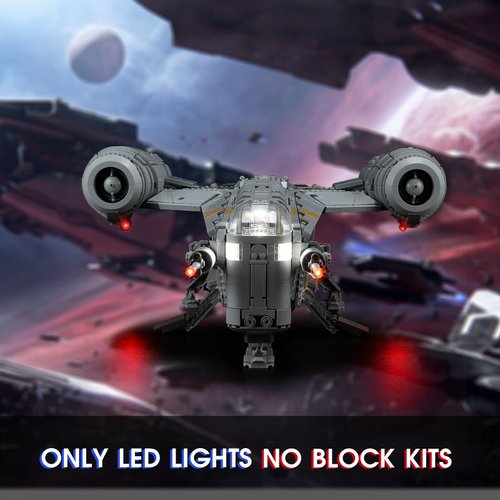 Vaodest LED Light for Lego 75331 Star Wars The Razor Crest Building Blocks Model,Design and Configuration Compatible with Model 75331(LED Light Only, Not Building Block Kit)