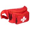 Primacare KB-8005 First Aid Fanny Pack, 8x2x6 Stocked with 75 Pieces Emergency Medical Supplies, Lifeguard Waist Travel Bag with 3 Pockets, Red