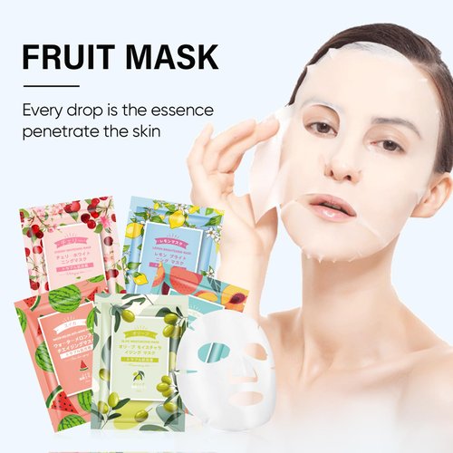 GUOYAOLIFU Facial Mask Sheet, Collagen Face Masks Skin care for All Skin Types Facial Mask Hydrating Sheet Face Mask Skin Care Oil Contral Moisture, Bulk Facial Mask Set for Women Skin Care(10 Pack)