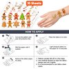 Cute Gingerbread Temporary Tattoos 10 Sheets 100 PCS Gingerbread man Party Decorations Favors Supplies Cookie Theme Birthday Stickers Gifts for Boys Girls Kids Class School Prizes Carnival Christmas