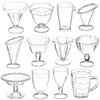 LUOZZY 60 Pcs Mini Dollhouse Cups Miniature Wine Cups Tiny Desserts Cups Dollhouse Accessories (Transparent)
