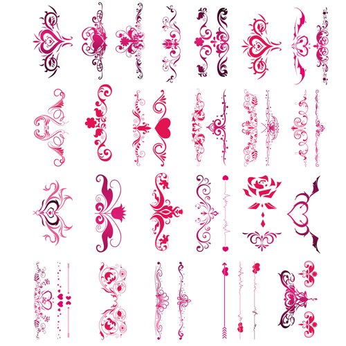Kotbs Naughty Temporary Tattoos for Women Ladies Girls, 24-Sheet Flowers Temporary Tattoos Stickers, Fun for Lower Back Legs Arms Butt Stomach