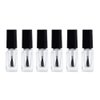 6Pcs 3ml/0.1oz Mini Empty Refillale Clear Glass Nail Polish Storage Container Bottle Vial Pot with Soft Brush and Black Cap Perfect for Travel and Home Use