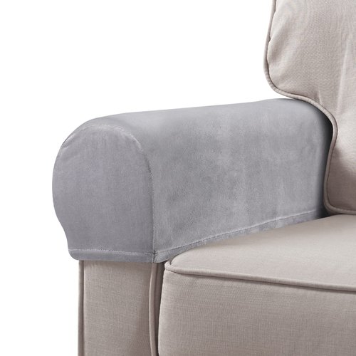 BESPORTBLE 2pcs Chair Arm Protectors Stretch Fabric Armrest Sofa Armrest Cover Armchair Slipcover Protector Elastic Home Office Recliner Couch Loveseat Protective Cloth Grey