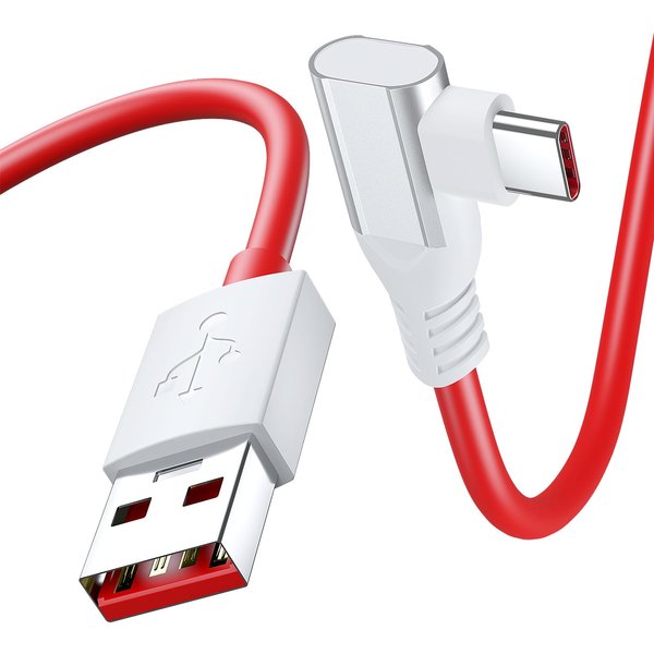 for OnePlus 8 Warp Charge Cable 6FT Right Angle USB A to C Cable for OnePlus 7 6T 6 5T Dash Charging Data Syncing SUPERVOOC Fast Charger Cord for OnePlus Open 12/ 12R 11 10 Pro Nord 8 Pro 7T Pro