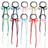 HLTOO Hair Ties, 10PCS Long Silk Ribbon Hair Bows, Colourful Hair Bands with Bow, Elastics Scrunchies, Long Ponytail Holder, for Women and Girls, 10 Colors