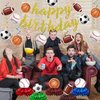 Sports Birthday Party Decorations, Sports Themed Party Decorations Include Happy Birthday Banner Sports Hanging Swirls and Honeycomb Centerpiece Sports Party Supplies