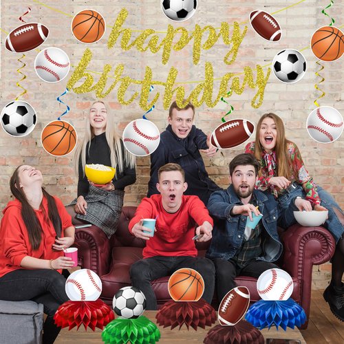 Sports Birthday Party Decorations, Sports Themed Party Decorations Include Happy Birthday Banner ...