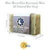 Blue Moon Elise Rosemary Mint Bar Soap for Men and Women, Made with Organic Ingredients, Handmade in the USA, Moisturizing and Therapeutic for Face/Body, Soap Bar for Sensitive Skin