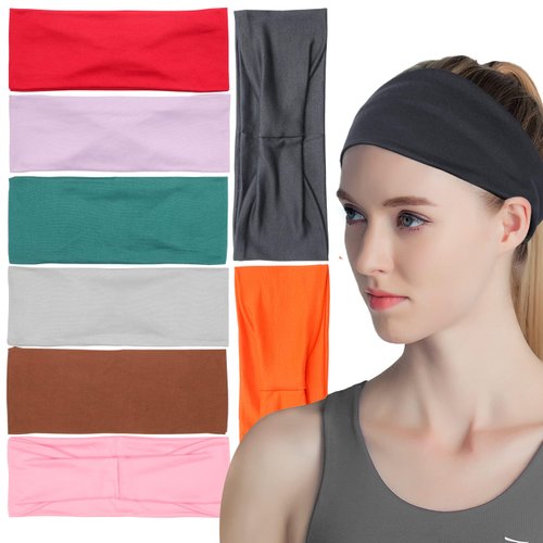 Headbands for Women. 08 Pack Headband for Women, Multicolor Headbands for Girls. Elastic Sweat Band for Women, Trendy Head Bands. Classy Head Band - Boho Headbands for Exercise & Yoga. (Spring