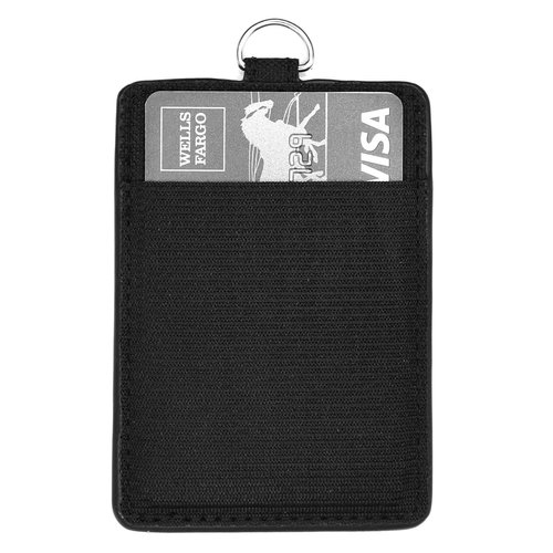 ZARIO Slim Keychain Wallet Lanyard - Minimalist RFID Card Holder Keychain for Men & Women (Black)