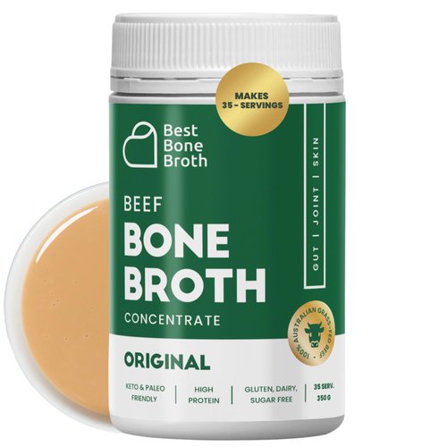 Beef Bone Broth Concentrate Grass Fed - Made from top Australian Cattle - Full of Protein and Collagen | 35 Servings Makes 2.25 gallons of Broth | Just add Water | Keto & Paleo Friendly | Sippable