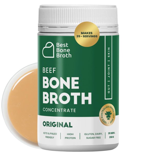 Beef Bone Broth Concentrate Grass Fed - Made from top Australian Cattle - Full of Protein and Collagen | 35 Servings Makes 2.25 gallons of Broth | Just add Water | Keto & Paleo Friendly | Sippable