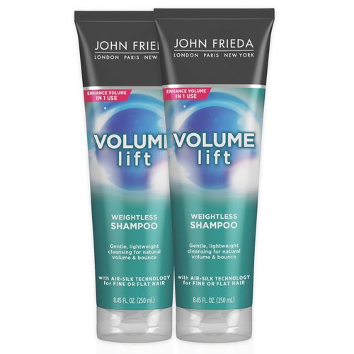John Frieda Volume Lift Shampoo for Natural Fullness, Safe for Color-Treated Hair, Volumizing Shampoo for Fine or Flat Hair, 8.45 oz (Pack of 2)