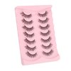 Natural Lashes False Eyelashes 15mm Wispy Eyelashes with Thin Band 3D Volume False Lashes Soft Strip Lashes Pack C Curl Natural Eyelashes Fake Lashes 7 Pair EVENTILL