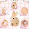 Halloscume 4 Pcs Christmas Interactive Electronic Plush Bunny Toy 7" Interactive Stuffed Animals Walking Barking and Wagging Tail Toys for Grandchildren Classroom Kid Birthday Gift(Long Hair Rabbit)