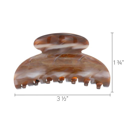 France Luxe Couture Jaw Hair Clip - Caramel Horn - French Medium Hair Clips - Claw Clip for Thick Hair - Cellulose Acetate Claw Clips