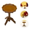 LOGOFUN 2 Pcs Miniature Wooden Table 1:12 Scale Round End Table Model Dollhouse Furniture Accessories