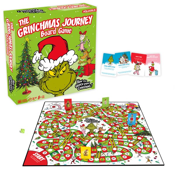 AQUARIUS Grinchmas Journey Board Game - Fun for Kids & Adults - Officially Licensed Dr Seuss Merchandise & Collectibles