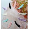 Ebonee 100 Pcs Mini Curved Cosmetic Spatula Scoop, Reusable Makeup Face Mask Spoon for Cream, Lotions, Moisturizers (White, Blue, Black, Purple, Pink)