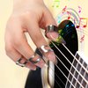 Guitar Slide, 4pcs Augshy Medium Guitar Slides(1 Stainless Steel, 1 Brass and 2 Glass), 4pcs Stainless Steel and 4pcs Plastic Thumb & Finger Picks, 10pcs Guitar Picks All in One Box Guitar Accessories