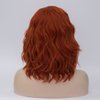 Aicos Short Curly Orange Wig, Heat Resistant 35cm Fashion Ginger Red Wig, Synthetic Curly Auburn Bob Wig Suit for Daily Dress Carnival Party Masquerade Cosplay, Curly Orange Wig with a free Wig Cap