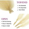 Springy Afro Twist Hair 3Pcs Pre-Separated Kinky Marley Twist Braiding Hair 24IN Springy Twist for Distressed Faux Locs Synthetic Hair Extensions Cuban Twist Hair(613#-Blonde)