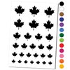 Canada Maple Leaf Temporary Tattoo Water Resistant Fake Body Art Set Collection - Black (One Sheet)