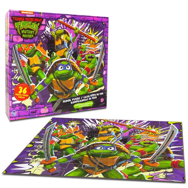 Teenage Mutant Ninja Turtles Floor Puzzle for Kids Set - Bundle with 36 Piece TMNT Floor Puzzle Plus Stickers, More | Teenage Mutant Ninja Turtles Puzzles for Kids Ages 4-8