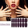 SILPECWEE 16 Sheets Nail Polish Stickers Full Nail Wraps Solid Color Self Adhesive Nail Polish Strips Gel Nail Stickers for Women Fingernail Manicure Sticker Nails for Women with 1pc Nail File