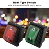 Red Green Light DPST ON-OFF Snap in Boat Rocker Switch 4 Pin 2 Position Waterproof Dustproof Red Green Lamp Rocker Switch 220V Rated Voltage 4 Pcs/Set