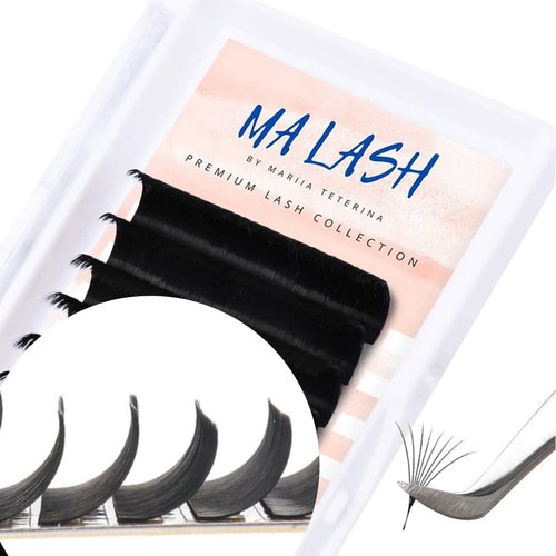 MA LASH C 0.1 7mm Eyelash Extensions Individual Lashes Premium Volume & Classic Lash Soft mixed and single lengths Black Salon Use (C 0.1 (7 mm))