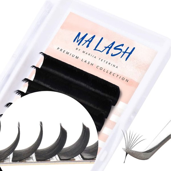MA LASH C 0.1 7mm Eyelash Extensions Individual Lashes Premium Volume & Classic Lash Soft mixed and single lengths Black Salon Use (C 0.1 (7 mm))