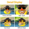 wonuu Car Rubber Duck Ornament Cool Car Accessories Duck Car Dashboard Decoration Special Prop Cowboy Hat Necklace, M416