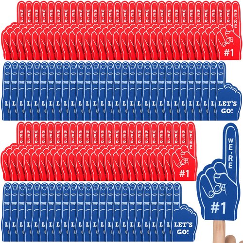 Sinmoe 100 Pcs Mini Foam Finger #1 Sports Fan Foam Finger Sport Party Favors Basketball Football Baseball Soccer Team Cheerleader Gifts for Sporting Events Games Birthday Party Supplies
