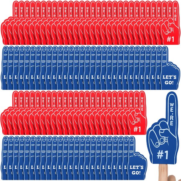 Sinmoe 100 Pcs Mini Foam Finger #1 Sports Fan Foam Finger Sport Party Favors Basketball Football Baseball Soccer Team Cheerleader Gifts for Sporting Events Games Birthday Party Supplies