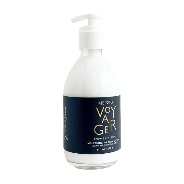 MERSEA Luxury Shea Lotion - Hand and Body Lotion in Glass Bottle Pump, Voyager, 9 oz