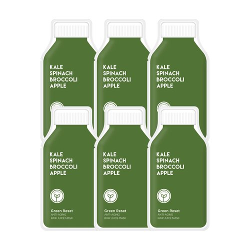 ESW Beauty Green Reset Anti-Aging Raw Juice Sheet Mask Multipack