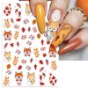 IDDFEVE Fall Nail Art Stickers, Thanksgiving Day Fox Nail Decals, 3D Self-Adhesive Maple for Autumn DIY Nail Supplies Decoration(5 Sheets)
