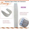 Fenicy Gray Hair Extensions Tape in Human Hair Real Hair Silver Gray Seamless Skin Wefts Tape-on Remy Hair Extensions Light Grey Invisible Double Sided Adhesive Tape-ins Hair 16inch 10Pcs/Pack