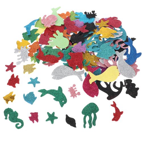 300 Pieces Ocean Sea Animal Foam Stickers Colorful Sea Fish Foam Stickers Bulk Self-Adhesive Ocean Theme Party Favors for Home Party Decoration Arts Crafts Supplies DIY Scrapbooking Cards